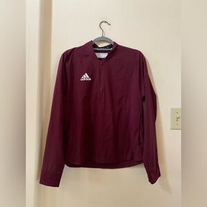 Adidas Burgundy 1/4 Zip Pullover Women’s Size S Athletic Top